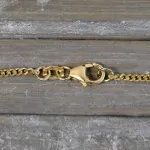 Goldkette als Panzerkette flach in Gelbgold 750 / 18K, 38 cm lang, 1,7 mm breit, Gewicht ca. 4.7 g.