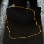 Goldkette als Panzerkette flach in Gelbgold 333 / 8K, 45 cm lang, 2,1 mm breit, Gewicht ca. 5.4 g.