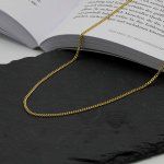 Goldkette als Panzerkette flach in Gelbgold 750 / 18K, 55 cm lang, 2,1 mm breit, Gewicht ca. 9.8 g.