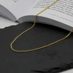 Goldkette als Panzerkette flach in Gelbgold 750 / 18K, 55 cm lang, 2,1 mm breit, Gewicht ca. 9.8 g.