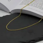 Goldkette als Panzerkette flach in Gelbgold 585 / 14K, 95 cm lang, 2,1 mm breit, Gewicht ca. 13.5 g.