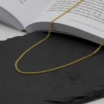 Goldkette als Panzerkette flach in Gelbgold 375 / 9K, 42 cm lang, 2,1 mm breit, Gewicht ca. 5.1 g.