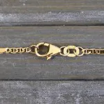 Goldkette als Panzerstegkette in Gelbgold 750 / 18K, 45 cm lang, 1,9 mm breit, Gewicht ca. 5.2 g.