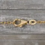 Goldkette als Ankerkette diamantiert in Gelbgold 750 / 18K, 60 cm lang, 1,8 mm breit, Gewicht ca. 11.5 g.