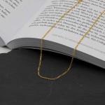 Goldkette als Figarokette diamantiert in Gelbgold 750 / 18 Karat, 65 cm lang, 1.5 mm breit, Gewicht ca. 3.7 g.