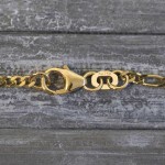 Goldkette als Figarokette diamantiert in Gelbgold 750 / 18K, 45 cm lang, 2.2 mm breit, Gewicht ca. 6.3 g.