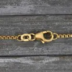 Goldkette als Venezianerkette rund geschlagen in Gelbgold 750 / 18K, 42 cm lang, 1,5 mm breit, Gewicht ca. 7.9 g.