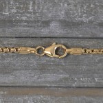 Goldkette als Venezianerkette rund geschlagen in Gelbgold 750 / 18K, 80 cm lang, 2 mm breit, Gewicht ca. 22 g.