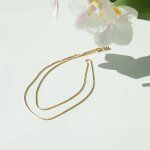 Goldkette als Venezianerkette in Gelbgold 585 / 14K, 42 cm lang, 0,7 mm breit, Gewicht ca. 1.7 g.