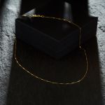 Goldkette als Venezianerkette in Weißgold 585 / 14K, 55 cm lang, 0,9 mm breit, Gewicht ca. 3.7 g.