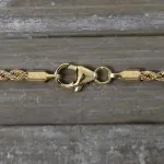Armband als Kordelkette hohl Leichtversion in Gelbgold 750 / 18K, 18 cm lang, 2,1 mm breit, Gewicht ca. 1.5 g.