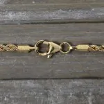 Goldkette als Kordelkette hohl in Gelbgold 750 / 18K, 80 cm lang, 2,1 mm breit, Gewicht ca. 3.7 g.