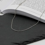 Goldkette als Ankerkette diamantiert in Weißgold 585 / 14K, 50 cm lang, 1,7 mm breit, Gewicht ca. 5.4 g.