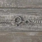 Goldkette als Panzerkette flach Weißgold 333 / 8K, 42 cm lang, 2,1 mm breit, Gewicht ca. 5.4 g.