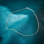 Goldkette als Bingokette in Weißgold 750 / 18K, 55 cm lang, 1,1 mm breit, Gewicht ca. 5.6 g.