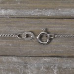 Goldkette als Panzerkette flach Weißgold 375 / 9K, 50 cm lang, 1,4 mm breit, Gewicht ca. 3.3 g.