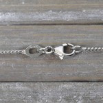 Goldkette als Bingokette in Weißgold 375 / 9K, 45 cm lang, 1,1 mm breit, Gewicht ca. 3.3 g.