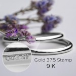 Ohrringe, Creolen, Weißgold 375 / 9K, Außendurchmesser 30 mm, Breite 2 mm, Gewicht ca. 1.0 g