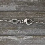 Goldkette als Venezianerkette in Weißgold 375 / 9K, 80 cm lang, 0,7 mm breit, Gewicht ca. 3 g.
