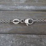 Goldkette als Ankerkette rund Weißgold 750 / 18K, 42 cm lang, 1,5 mm breit, Gewicht ca. 3.5 g.