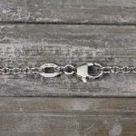 Goldkette als Ankerkette rund Weißgold 750 / 18K, 45 cm lang, 2 mm breit, Gewicht ca. 6.5 g.