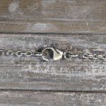 Goldkette als Ankerkette diamantiert in Weißgold 750 / 18K, 50 cm lang, 1,7 mm breit, Gewicht ca. 6 g.