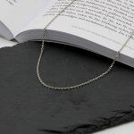 Goldkette als Ankerkette diamantiert in Weißgold 750 / 18K, 50 cm lang, 1,7 mm breit, Gewicht ca. 6 g.