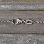 Goldkette als Panzerkette flach Weißgold 750 / 18K, 40 cm lang, 1,4 mm breit, Gewicht ca. 3.5 g.