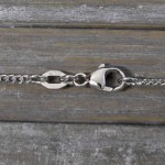 Goldkette als Panzerkette flach Weißgold 750 / 18K, 60 cm lang, 1,7 mm breit, Gewicht ca. 7.4 g.