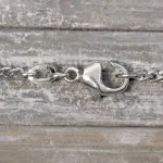 Goldkette als Panzerkette flach in Weißgold 750 / 18K, 90 cm lang, 2,4 mm breit, Gewicht ca. 22.3 g.