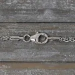 Goldkette als Zopfkette in Weißgold 750 / 18K, 45 cm lang, 2,1 mm breit, Gewicht ca. 9 g.