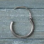 Ohrringe, Creolen, Weißgold 750 / 18K, Außendurchmesser 13 mm, Breite 1.3 mm, Gewicht ca. 0.4 g