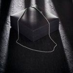 Goldkette als Ankerkette rund Weißgold 585 / 14K, 50 cm lang, 1,3 mm breit, Gewicht ca. 3.1 g.