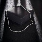 Goldkette als Ankerkette rund Weißgold 585 / 14K, 50 cm lang, 2,4 mm breit, Gewicht ca. 9.3 g.