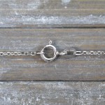 Goldkette als Ankerkette diamantiert in Weißgold 585 / 14K, 42 cm lang, 1,3 mm breit, Gewicht ca. 2.6 g.