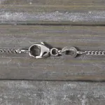 Goldkette als Panzerkette flach in Weißgold 585 / 14K, 42 cm lang, 1,4 mm breit, Gewicht ca. 3.2 g.