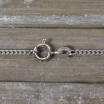 Goldkette als Panzerkette flach Weißgold 585 / 14K, 40 cm lang, 1,7 mm breit, Gewicht ca. 4.5 g.