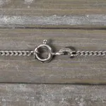 Goldkette als Panzerkette flach Weißgold 585 / 14K, 40 cm lang, 1,7 mm breit, Gewicht ca. 4.5 g.