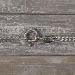 Goldkette als Panzerkette flach in Weißgold 585 / 14K, 90 cm lang, 2,1 mm breit, Gewicht ca. 13.6 g.