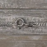 Goldkette als Panzerkette flach in Weißgold 585 / 14K, 70 cm lang, 2,1 mm breit, Gewicht ca. 11.3 g.
