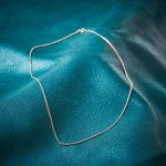 Goldkette als Erbskette in Weißgold 585 / 14K, 100 cm lang, 1,5 mm breit, Gewicht ca. 9.3 g.