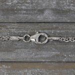 Goldkette als Zopfkette in Weißgold 585 / 14K, 60 cm lang, 2,1 mm breit, Gewicht ca. 11.2 g.