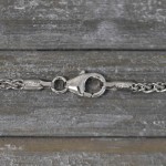 Goldkette als Zopfkette in Weißgold 585 / 14K, 70 cm lang, 2,1 mm breit, Gewicht ca. 13.1 g.