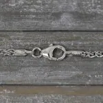 Goldkette als Zopfkette in Weißgold 585 / 14K, 70 cm lang, 2,1 mm breit, Gewicht ca. 13.1 g.