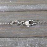 Goldkette als Bingokette in Weißgold 585 / 14K, 42 cm lang, 1,1 mm breit, Gewicht ca. 3.3 g.