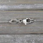 Goldkette als Bingokette in Weißgold 585 / 14K, 42 cm lang, 1,1 mm breit, Gewicht ca. 3.3 g.