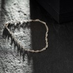 Armband als Singapurkette in Weißgold 585 / 14K, 17 cm lang, 2.2 mm breit, Gewicht ca. 1.8 g.