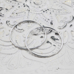 Ohrringe, Creolen, Weißgold 750 / 18K, Außendurchmesser 50 mm, Breite 2 mm, Gewicht ca. 2.3 g