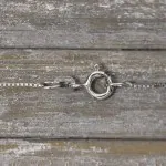 Goldkette als Venezianerkette in Weißgold 585 / 14K, 38 cm lang, 0,7 mm breit, Gewicht ca. 1.6 g.
