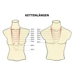 Goldkette als Ankerkette rund Weißgold 585 / 14K, 50 cm lang, 2,4 mm breit, Gewicht ca. 9.3 g.